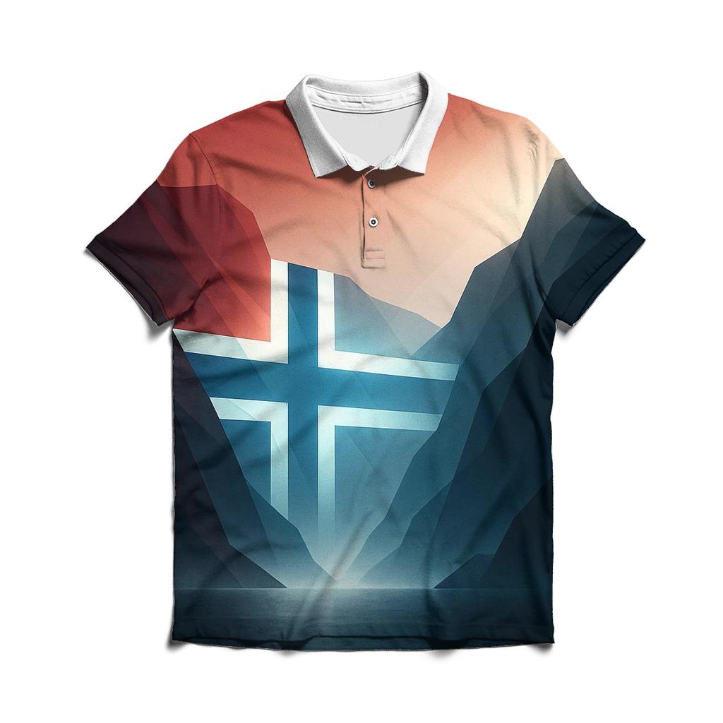 Norway Fjord Crosslight embroidered polo tops