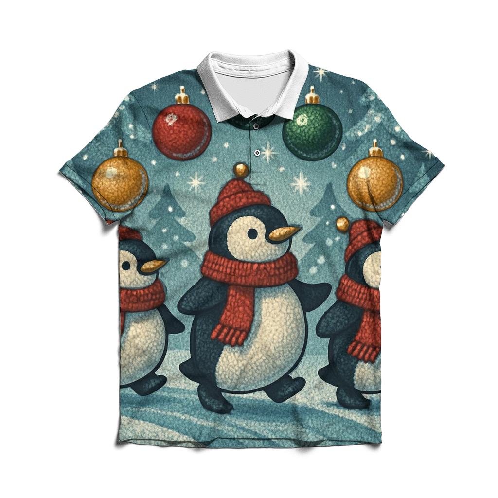 Penguin Ornament Parade casual sports polo shirts