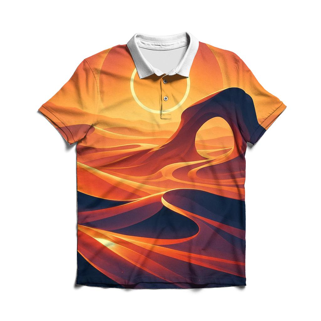 Glass Desert Sun Halo stylish collar polo tees