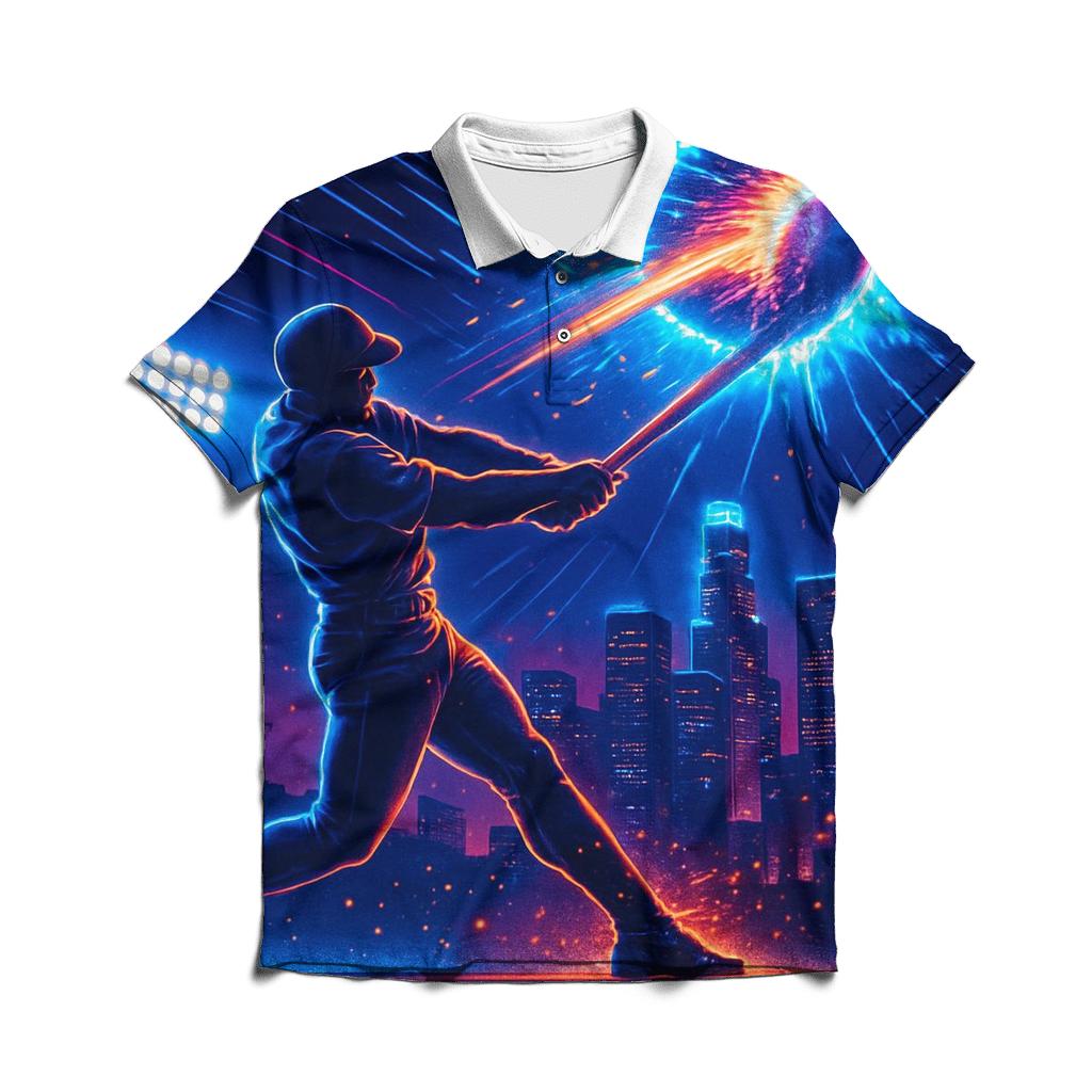 Neon Skyline Home Run Impact designer slim fit polos