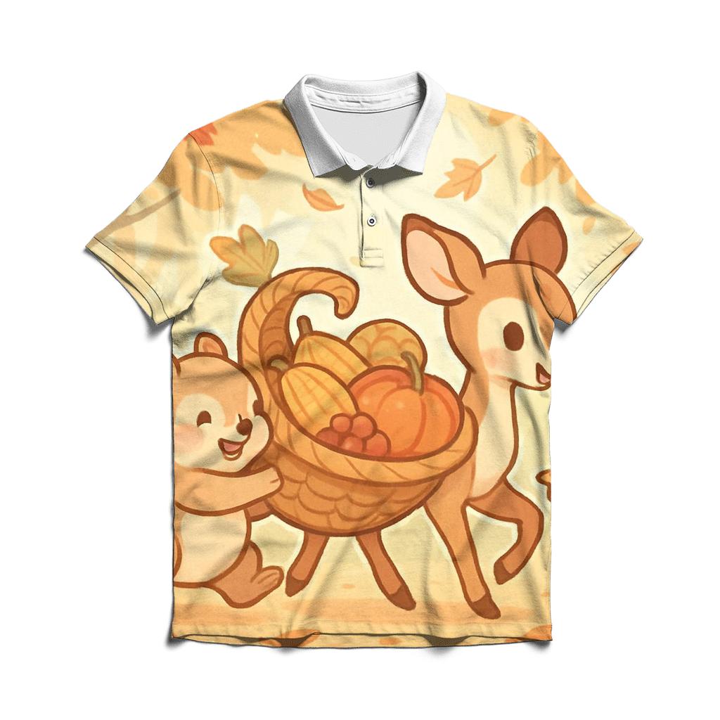 Woodland Friends Cornucopia Parade custom polo shirts