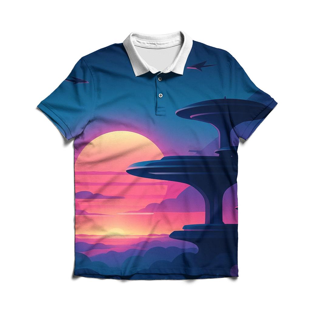 Vapor Sky Harbor Dusk embroidered polo tops