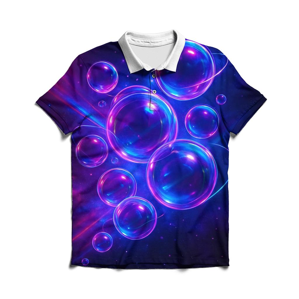 Neon Orbit Bloom personalized polo shirts