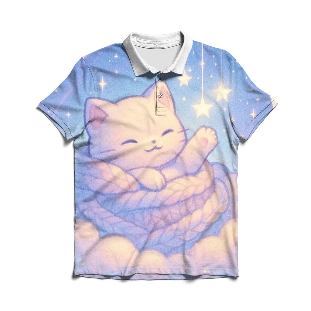 Starlit Blanket Nest Cloud Kitten custom polo shirts