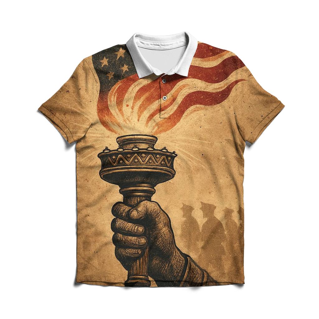 Vintage Honor Torch In The Storm premium cotton polo shirts