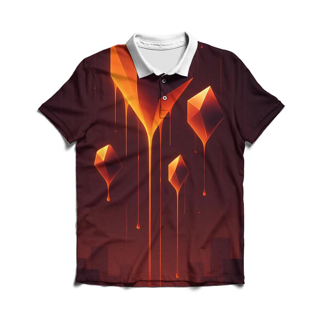 Golden Prism Rainfall embroidered polo tops