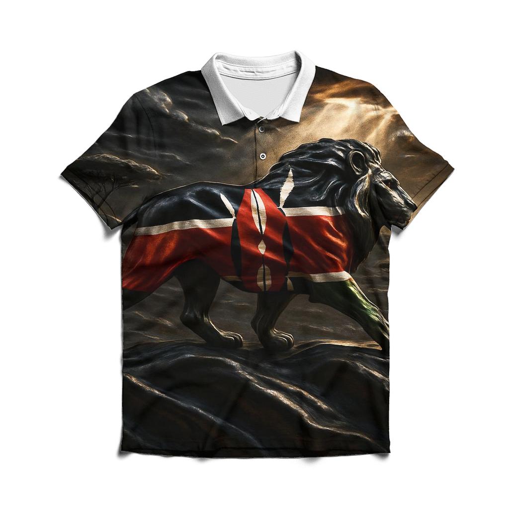 Kenya Savanna Metallic Roar personalized polo shirts
