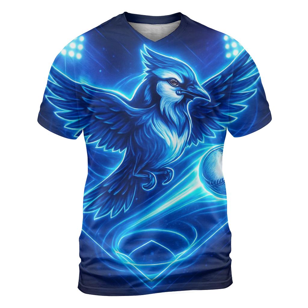 Blue Jays Aurora Diamond Surge vibrant all-over design tees