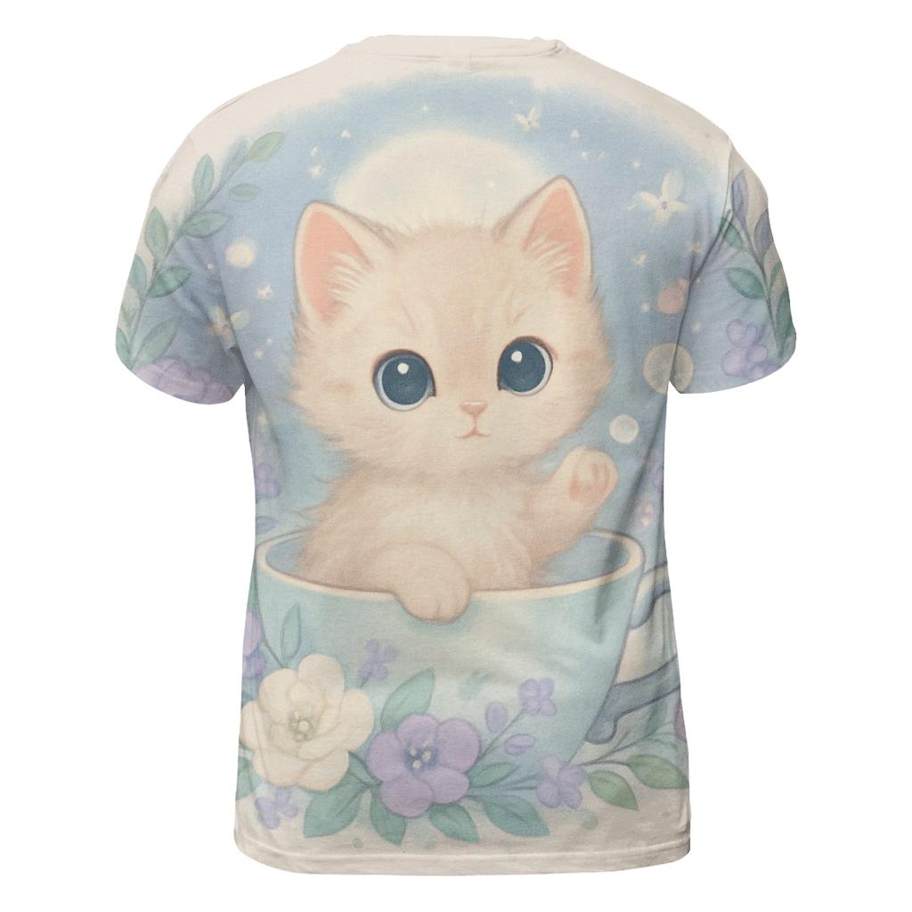 Moonlit Teacup Kitten Garden custom all-over print shirts