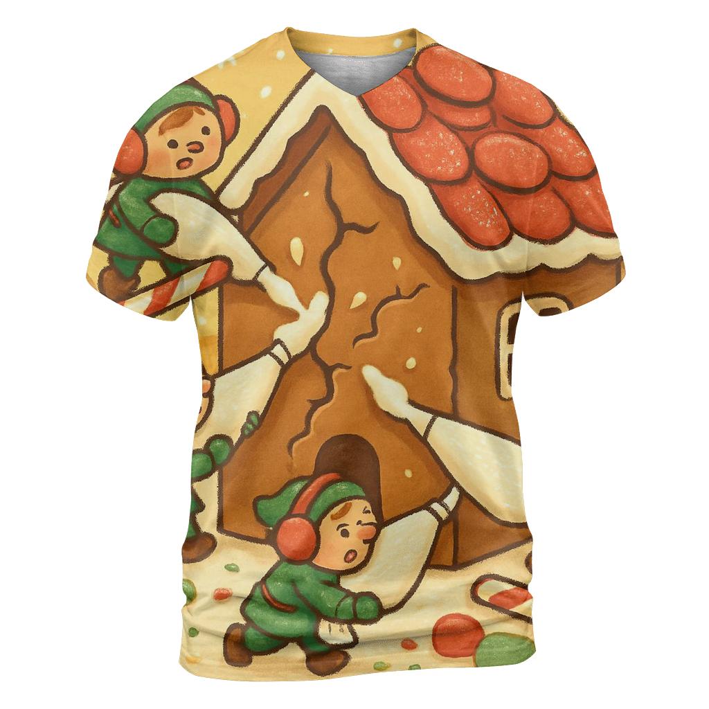 Gingerbread House Repair Crew unique graphic print tees