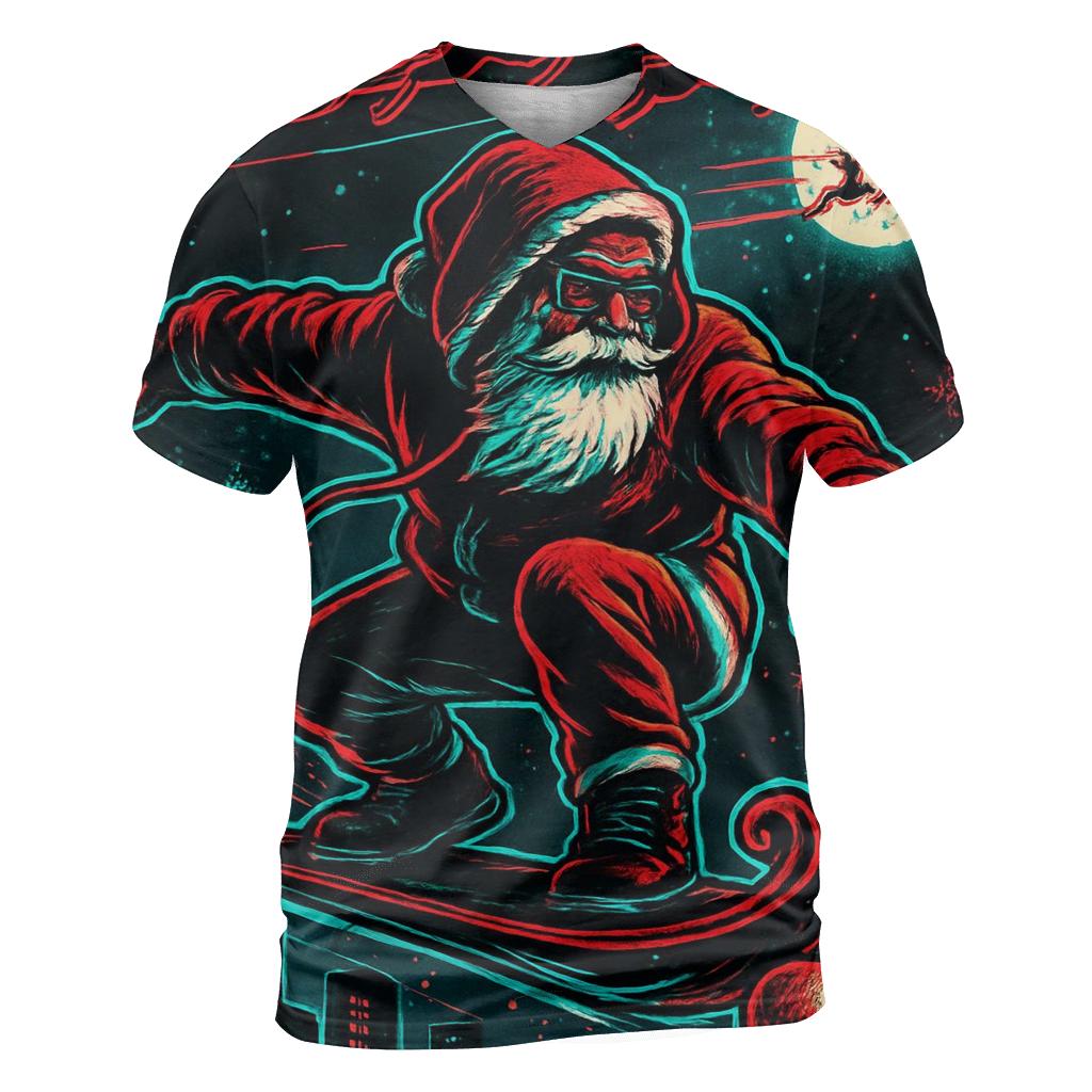 Neon Night Sleigh Rider Santa custom all-over print shirts