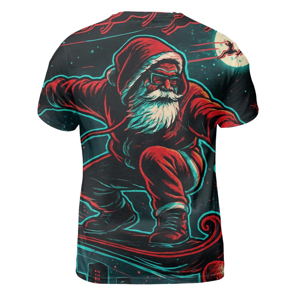 Neon Night Sleigh Rider Santa custom all-over print shirts