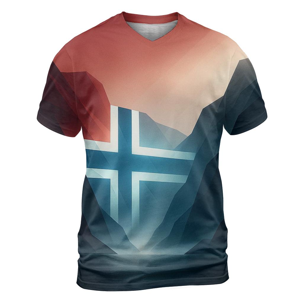 Norway Fjord Crosslight artistic all-over print tops