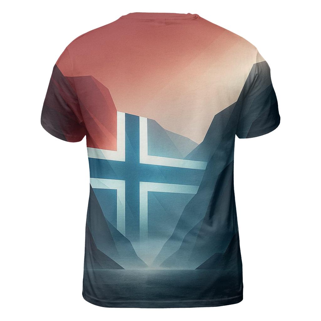 Norway Fjord Crosslight artistic all-over print tops