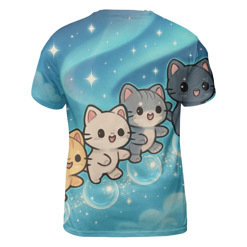 Aurora Bubble Parade Kittens unique graphic print tees