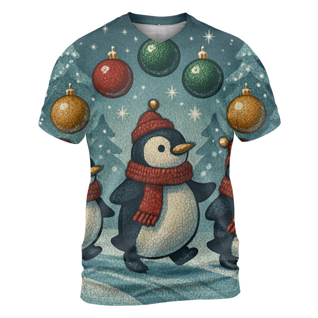 Penguin Ornament Parade personalized full print shirts
