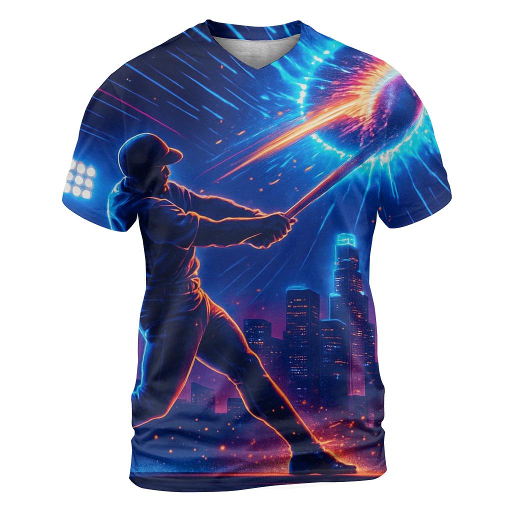 Neon Skyline Home Run Impact creative print fashion shirts