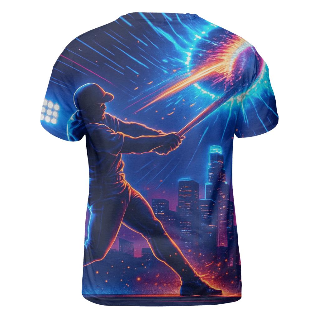 Neon Skyline Home Run Impact creative print fashion shirts