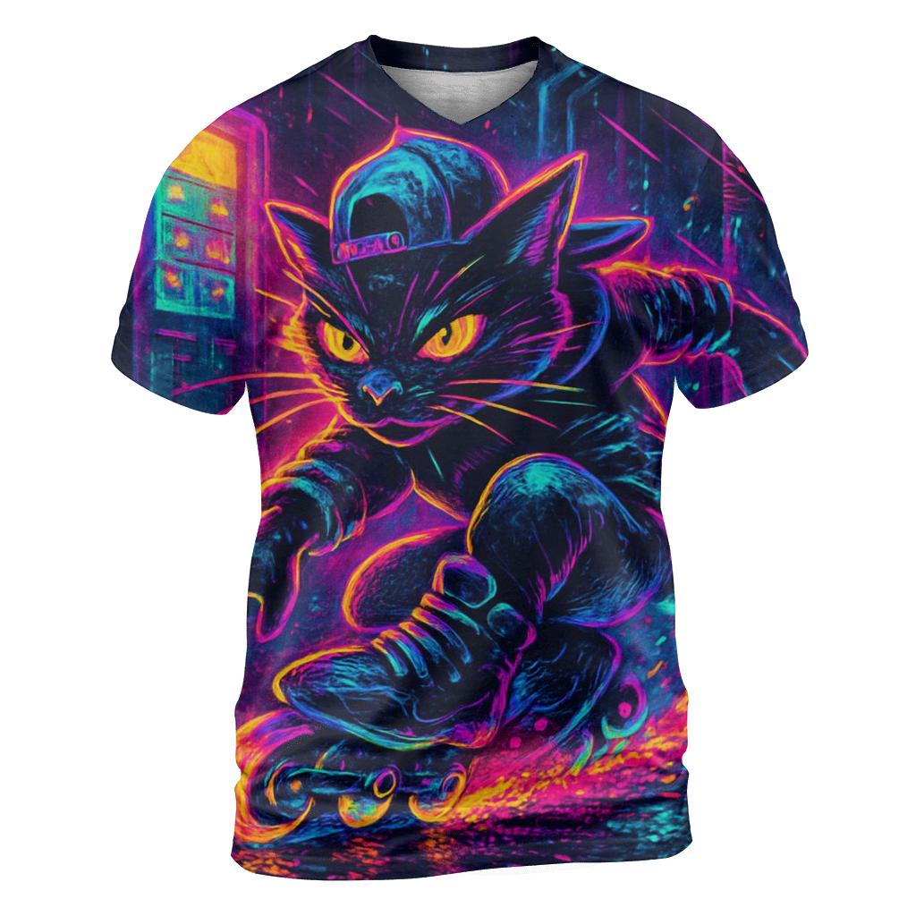 Neon Alley Roller Cat custom all-over print shirts