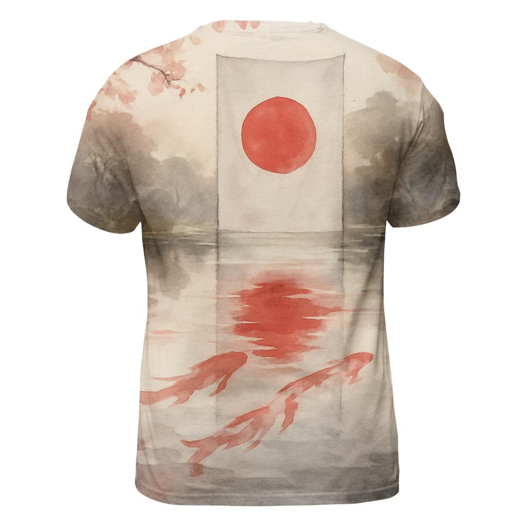 Japan Koi Silk Dawn creative print fashion shirts