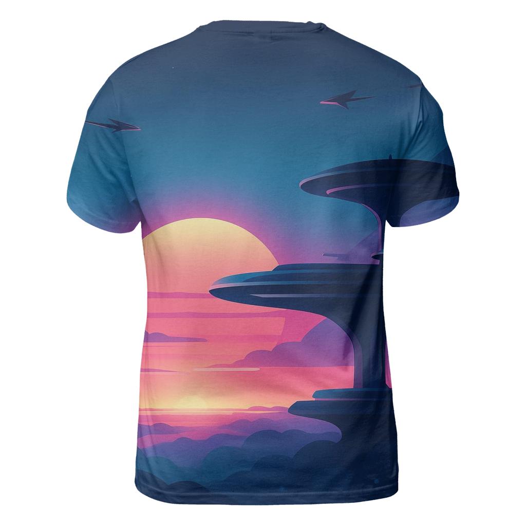 Vapor Sky Harbor Dusk creative print fashion shirts