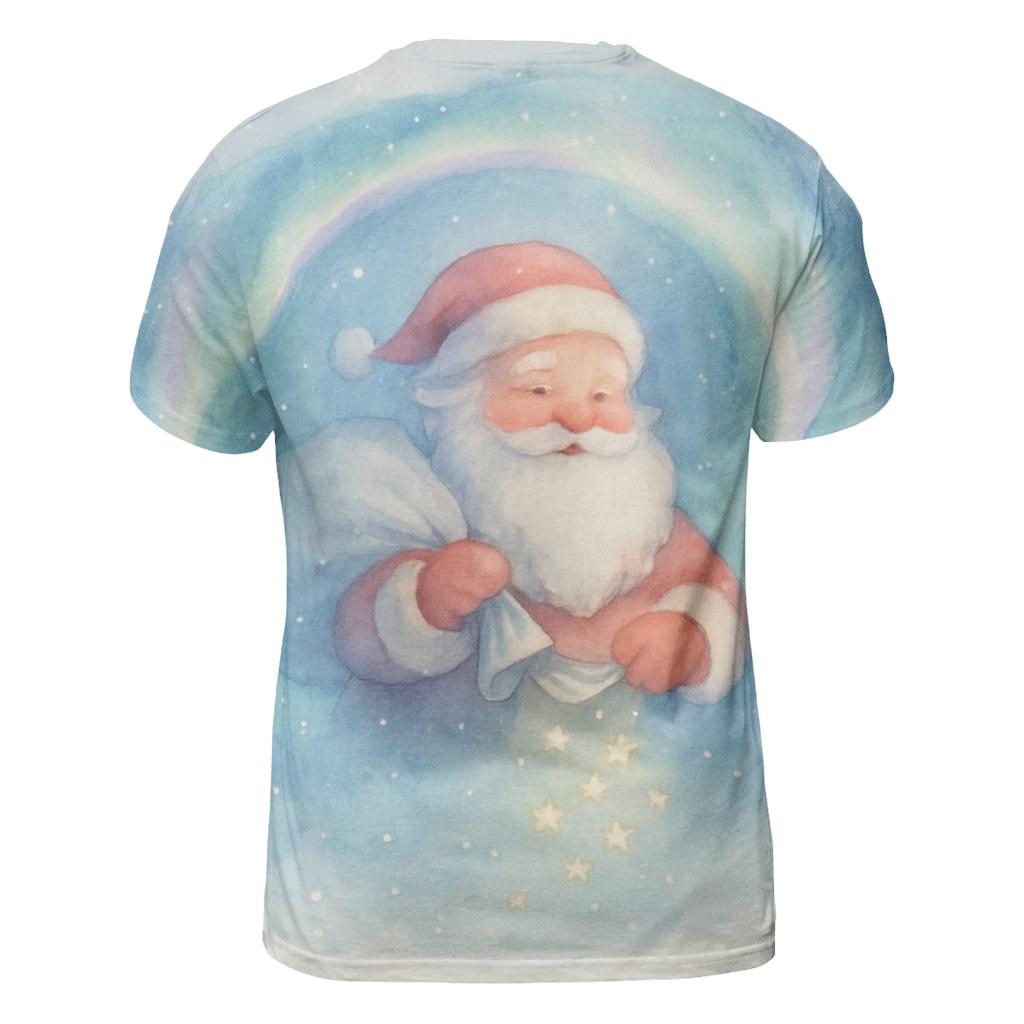 Dreamy Watercolor Aurora Santa artistic all-over print tops