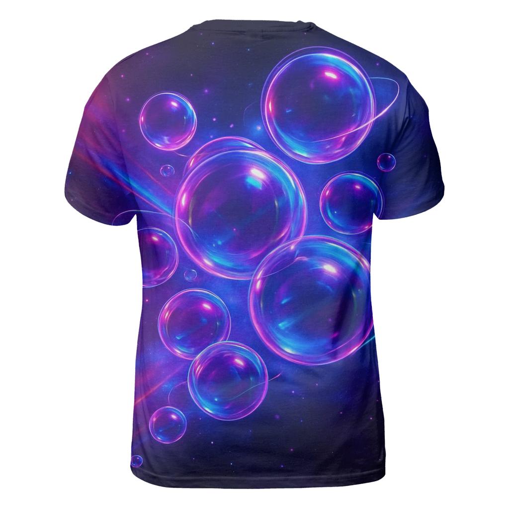 Neon Orbit Bloom artistic all-over print tops