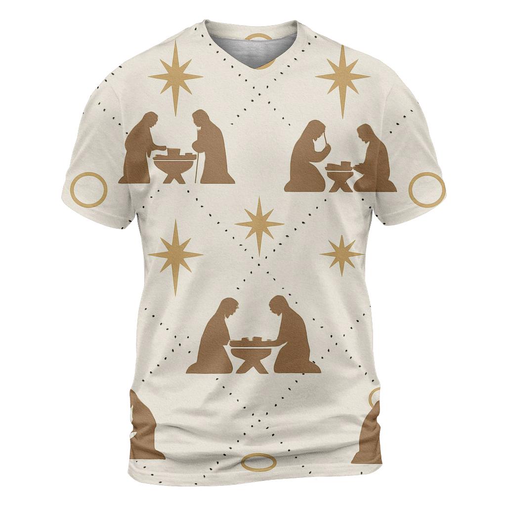 Ivory Nativity Lattice Minimal Repeat personalized full print shirts