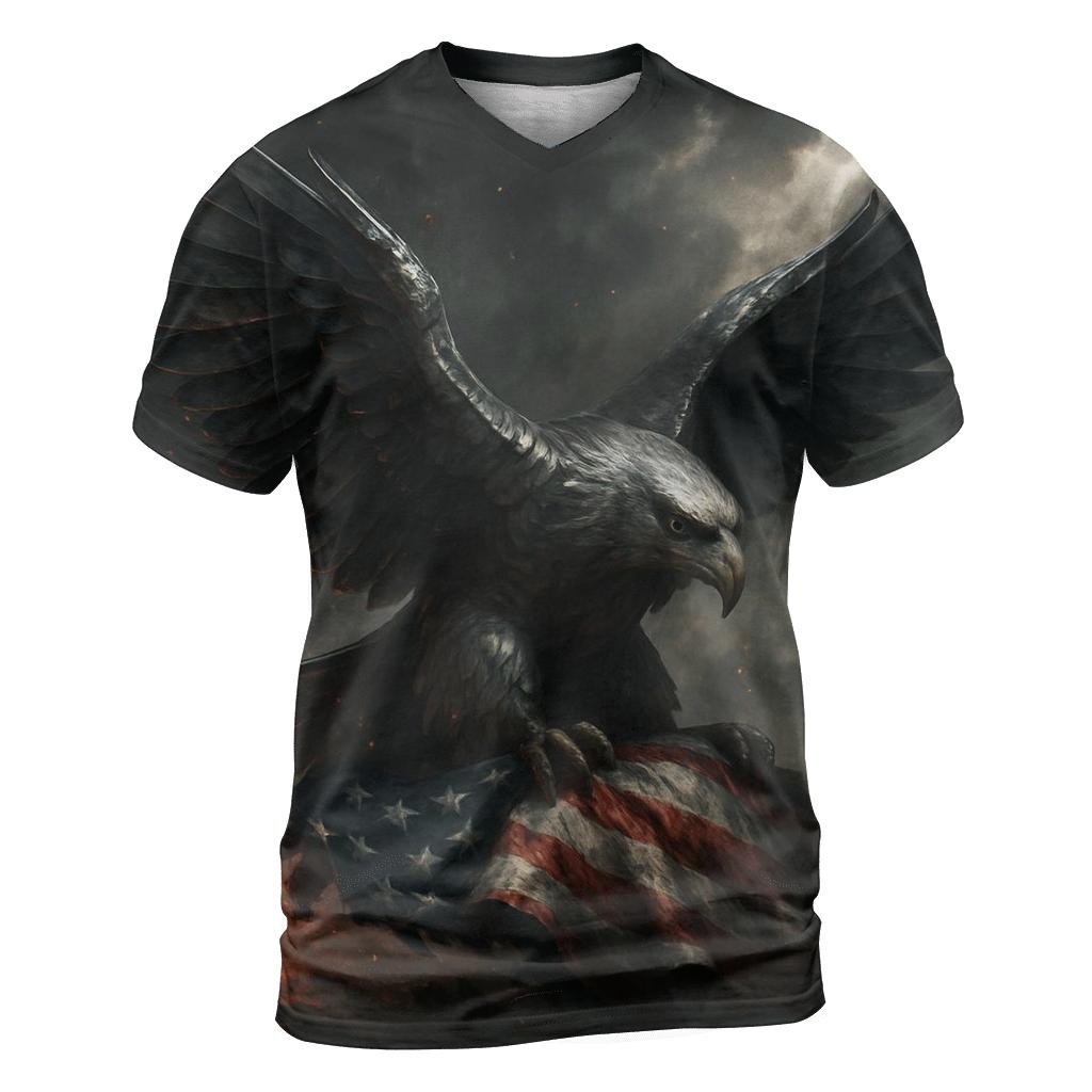 Steel Eagle Over Shattered Stripes personalized full print shirts
