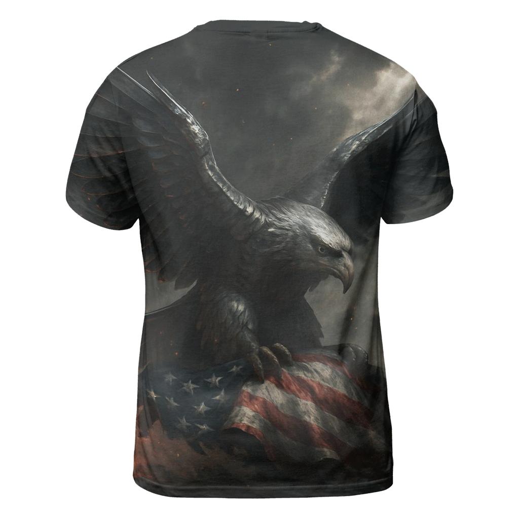 Steel Eagle Over Shattered Stripes personalized full print shirts