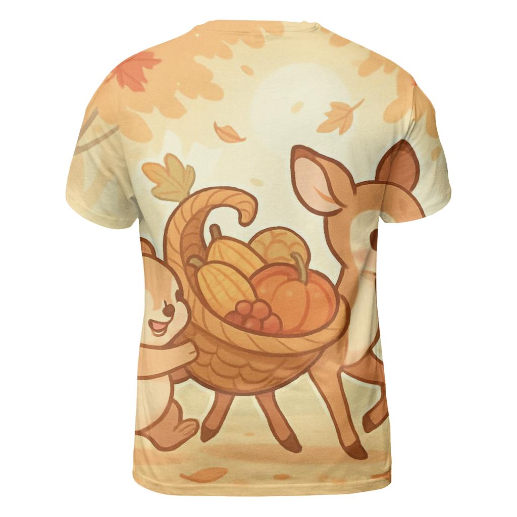 Woodland Friends Cornucopia Parade trendy printed shirt styles
