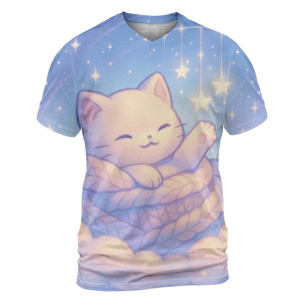 Starlit Blanket Nest Cloud Kitten trendy printed shirt styles