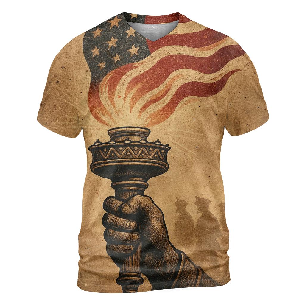 Vintage Honor Torch In The Storm trendy printed shirt styles