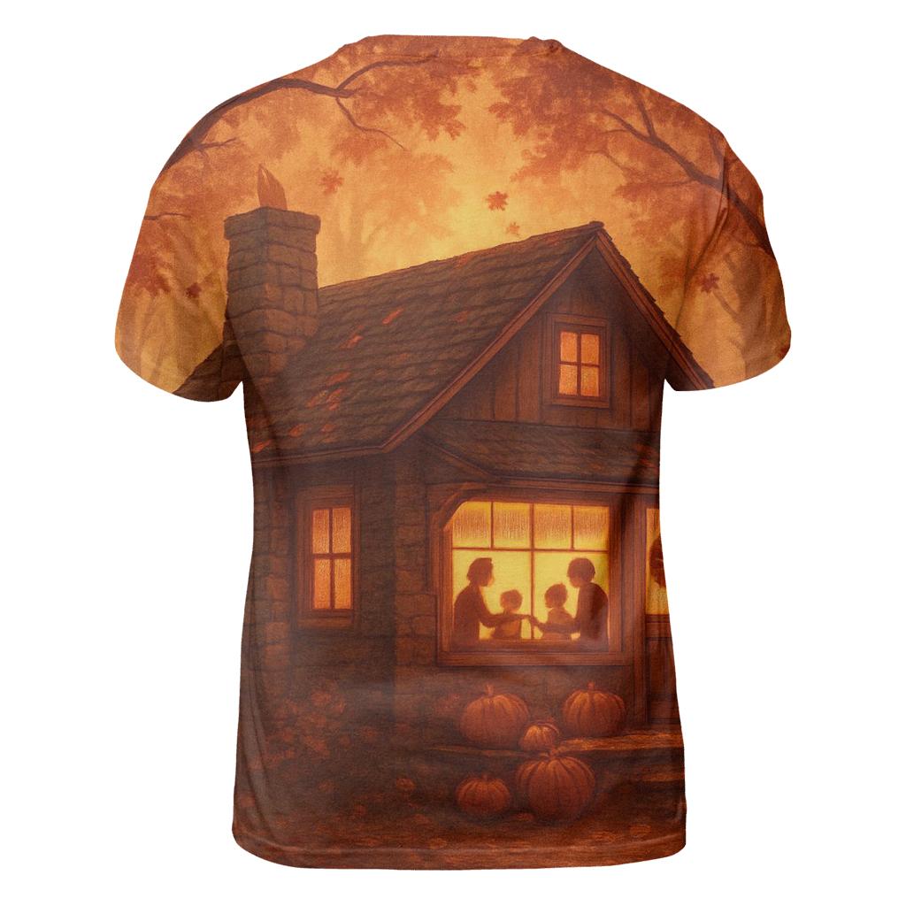 Maple Cabin Gratitude Glow artistic all-over print tops