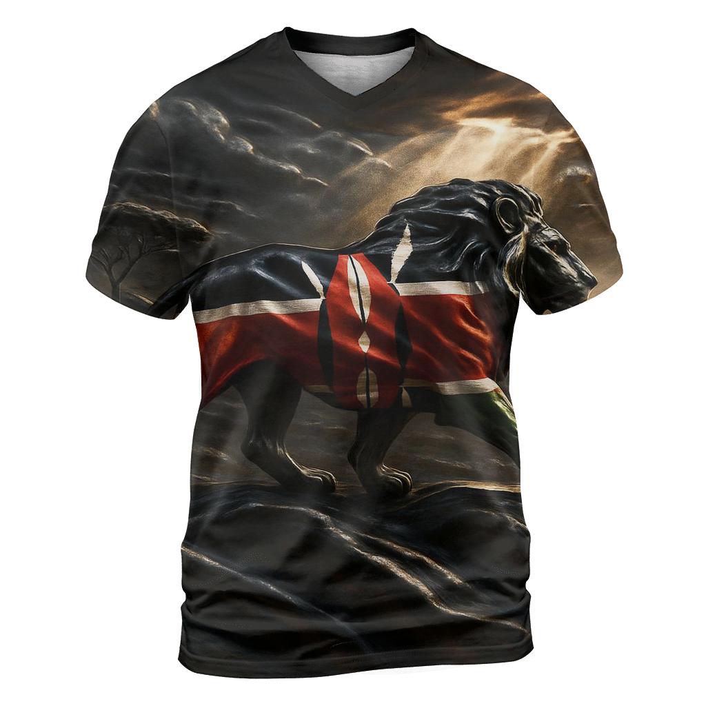 Kenya Savanna Metallic Roar custom all-over print shirts