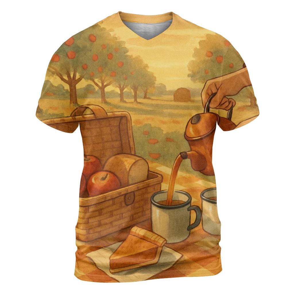 Vintage Orchard Thanksgiving Picnic designer pattern shirts