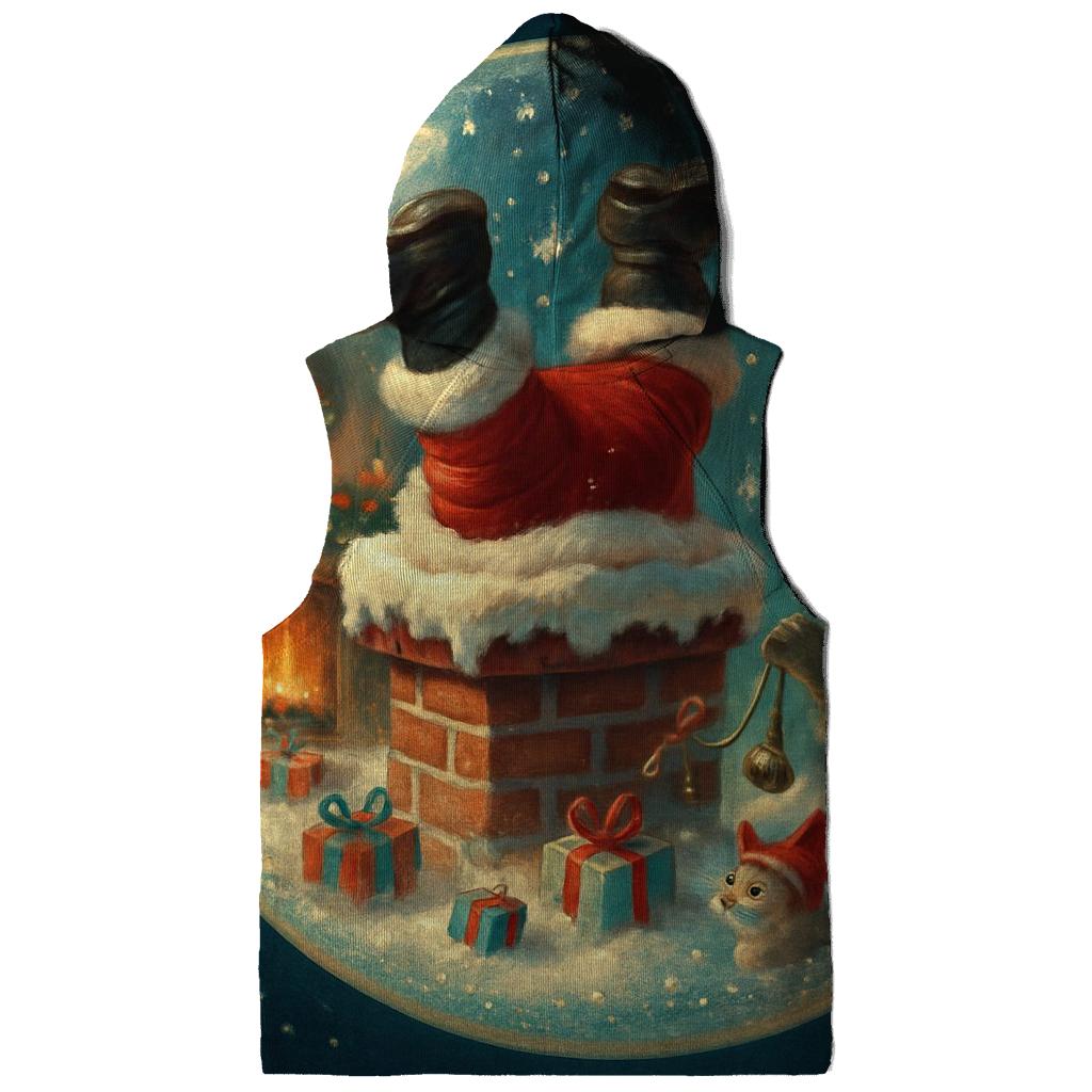 Santa Stuck Chimney Snow Globe Scene hoodie trends