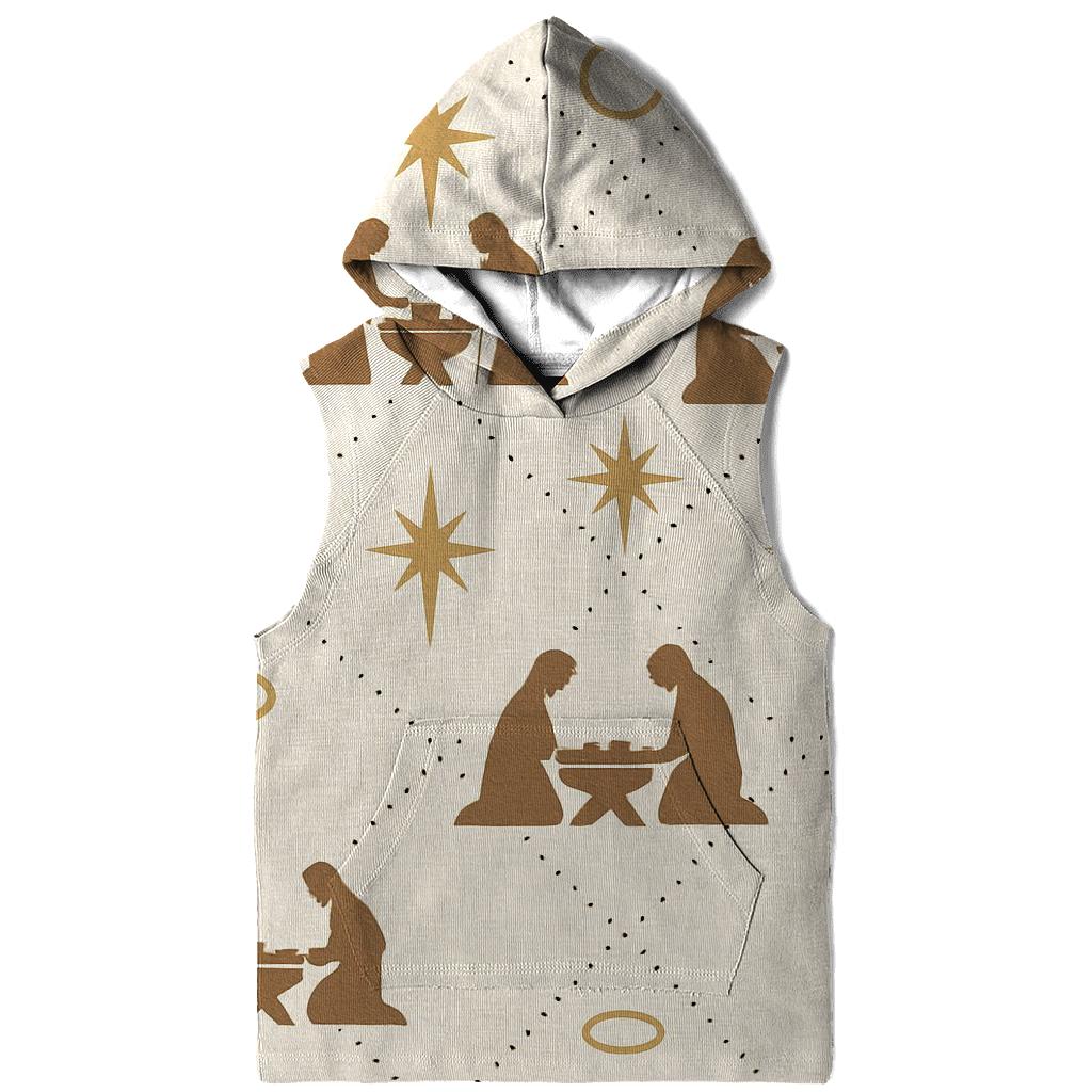 Ivory Nativity Lattice Minimal Repeat graphic hoodies
