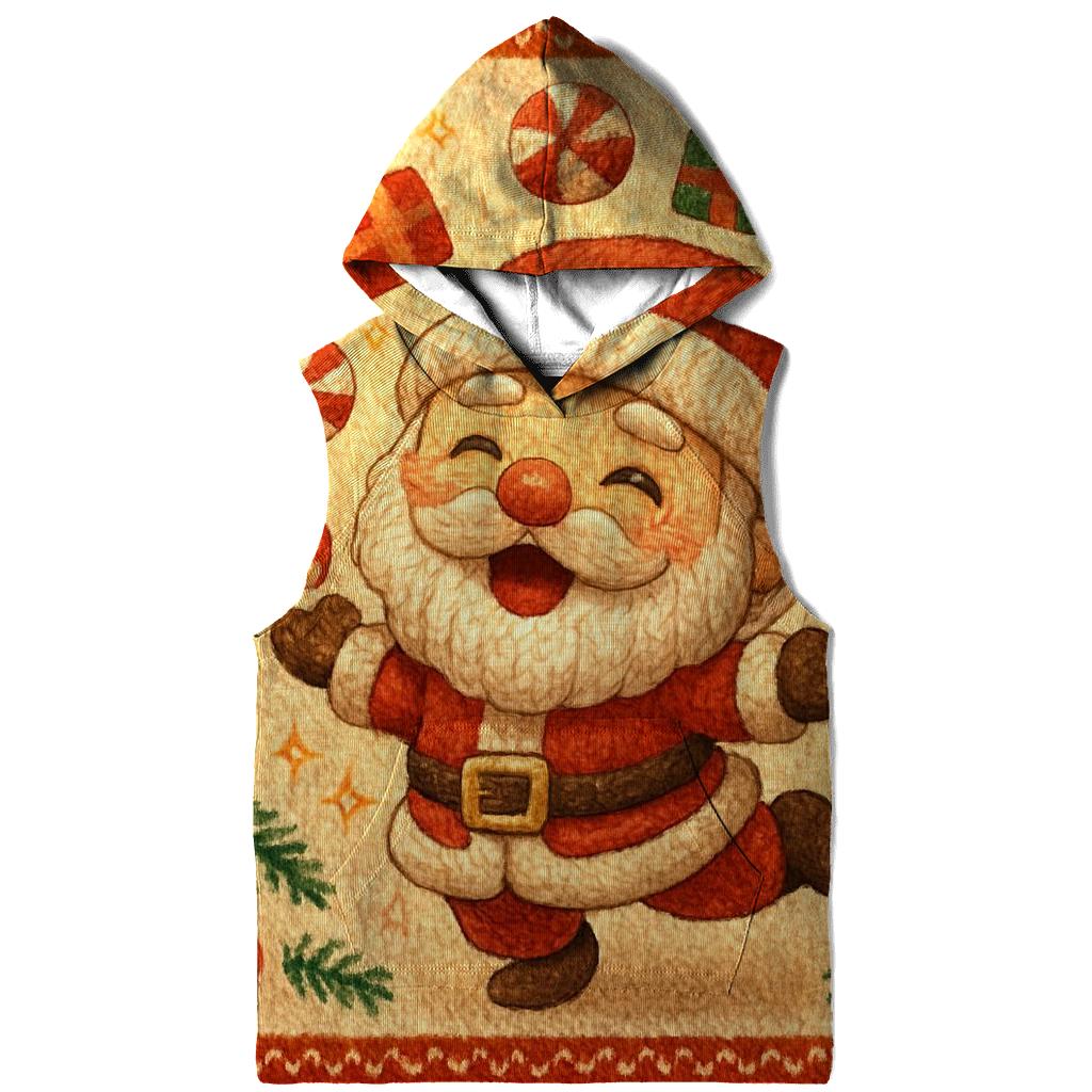 Knitted Candy Cane Chaos Santa embroidered hoodies