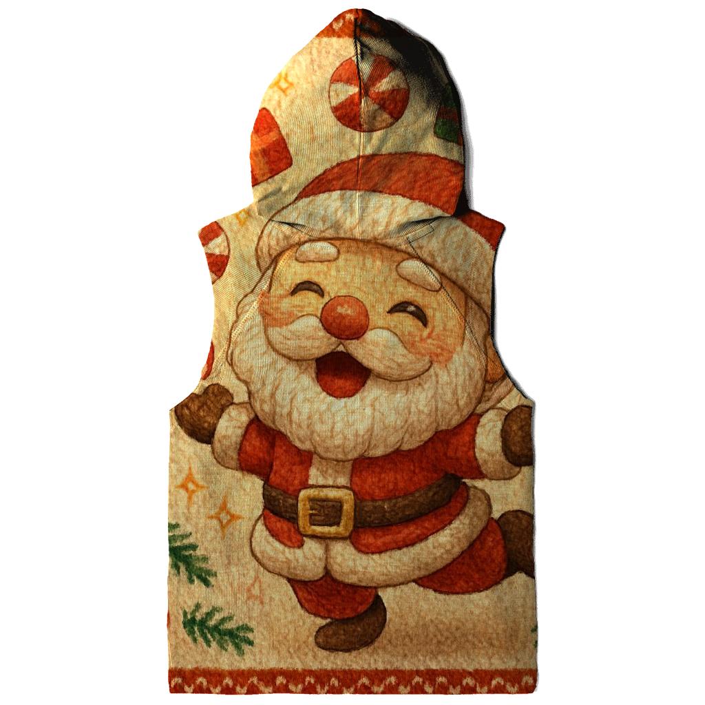 Knitted Candy Cane Chaos Santa embroidered hoodies