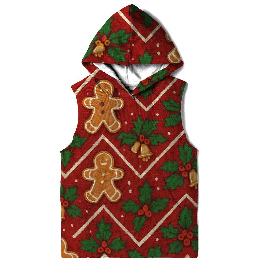 Gingerbread Holly Chevron Wrap Pattern printed hoodies