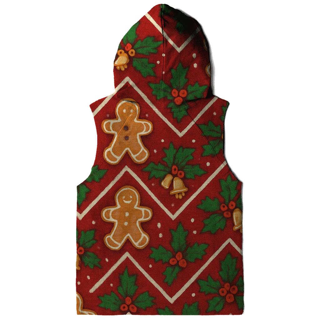 Gingerbread Holly Chevron Wrap Pattern printed hoodies