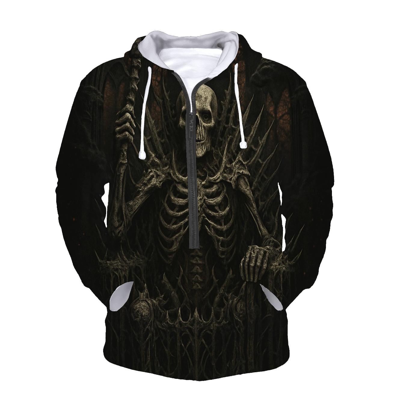 Crowned Warden Of The Bone Cathedral graphic hoodies