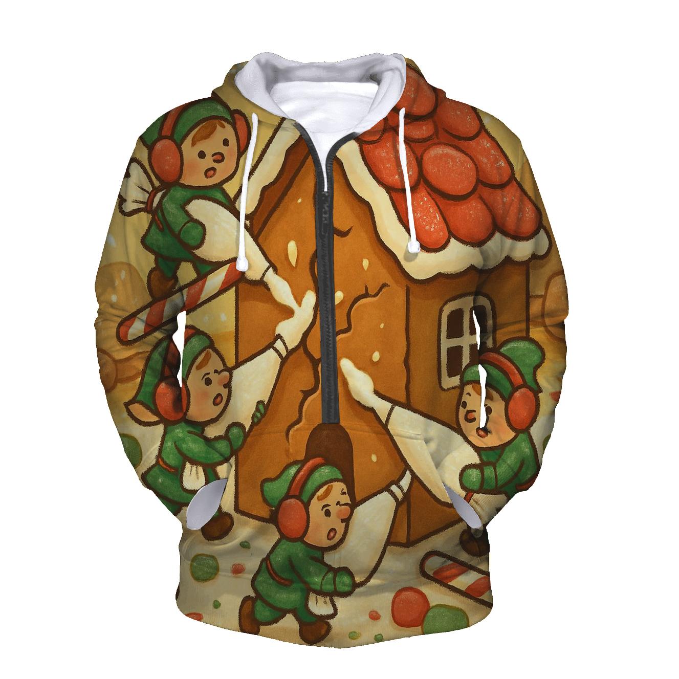 Gingerbread House Repair Crew zip-up hoodies