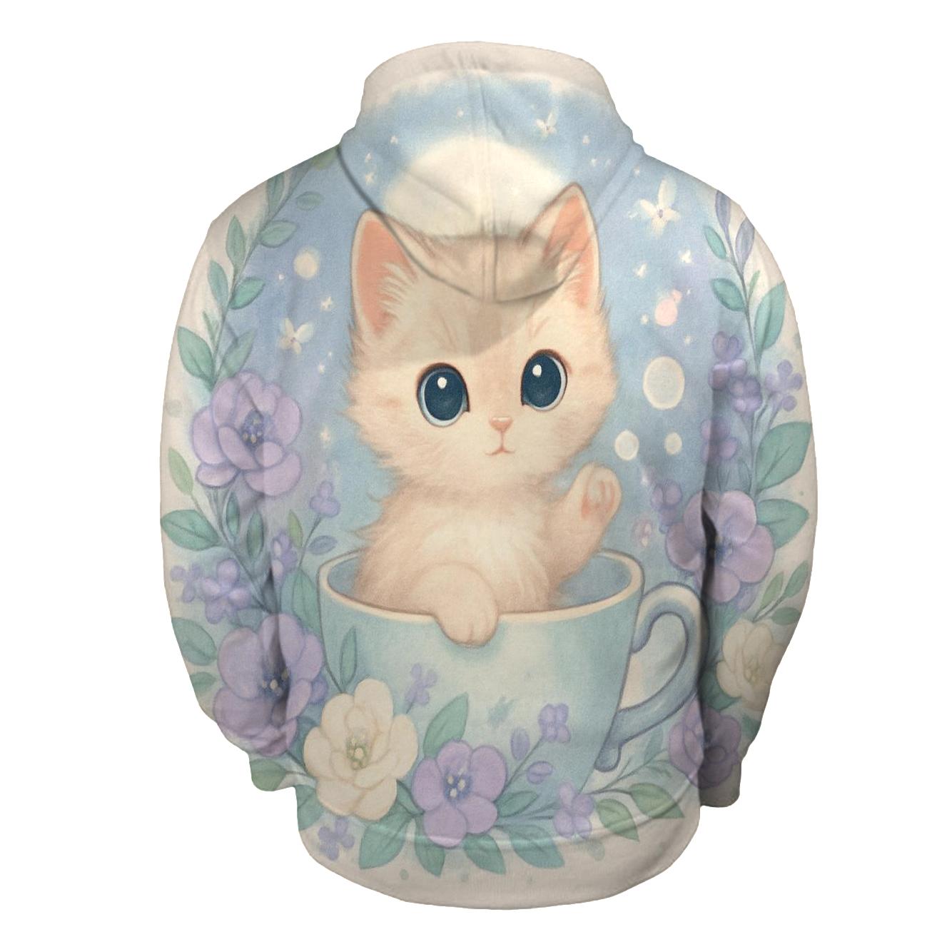 Moonlit Teacup Kitten Garden custom hoodies