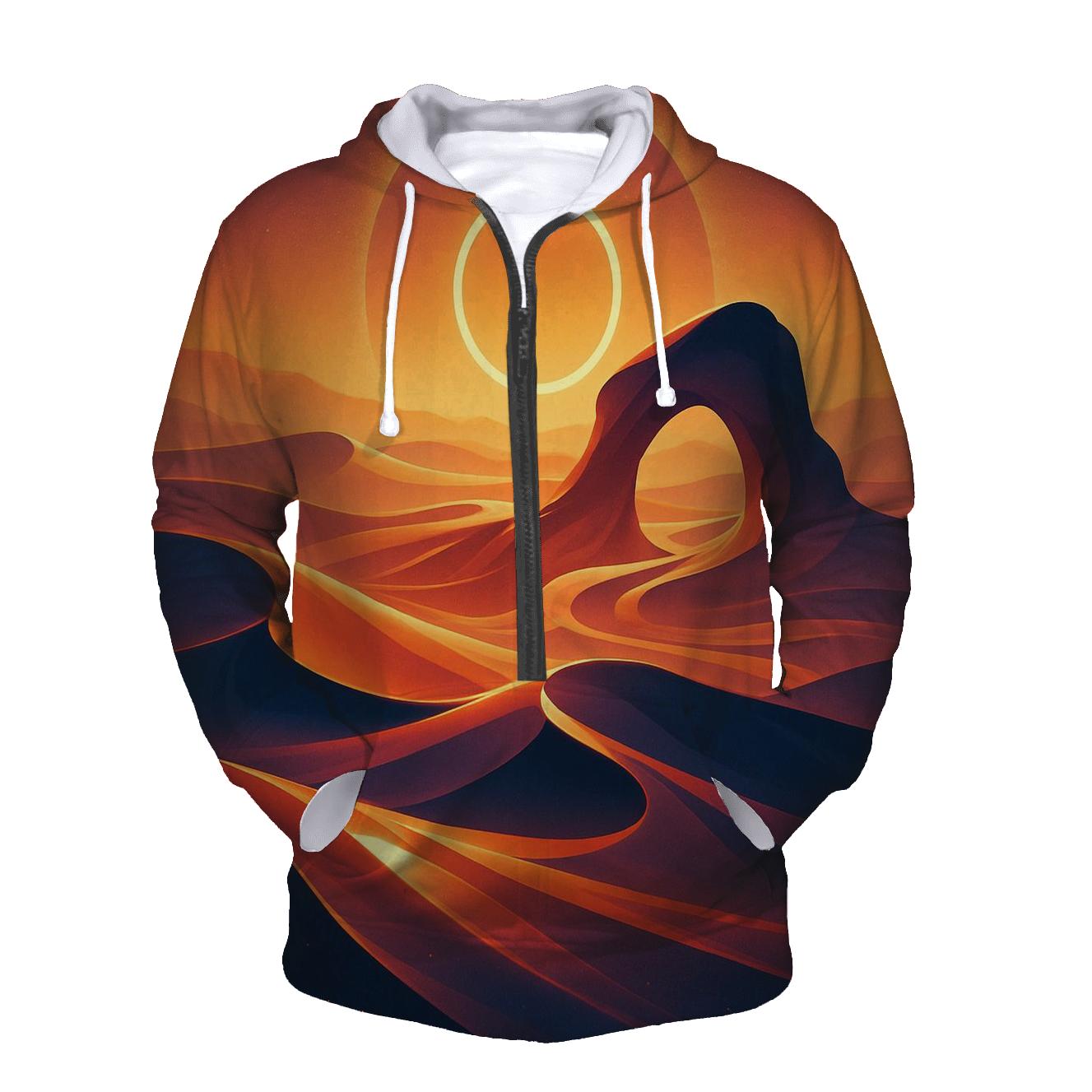 Glass Desert Sun Halo heavyweight hoodies