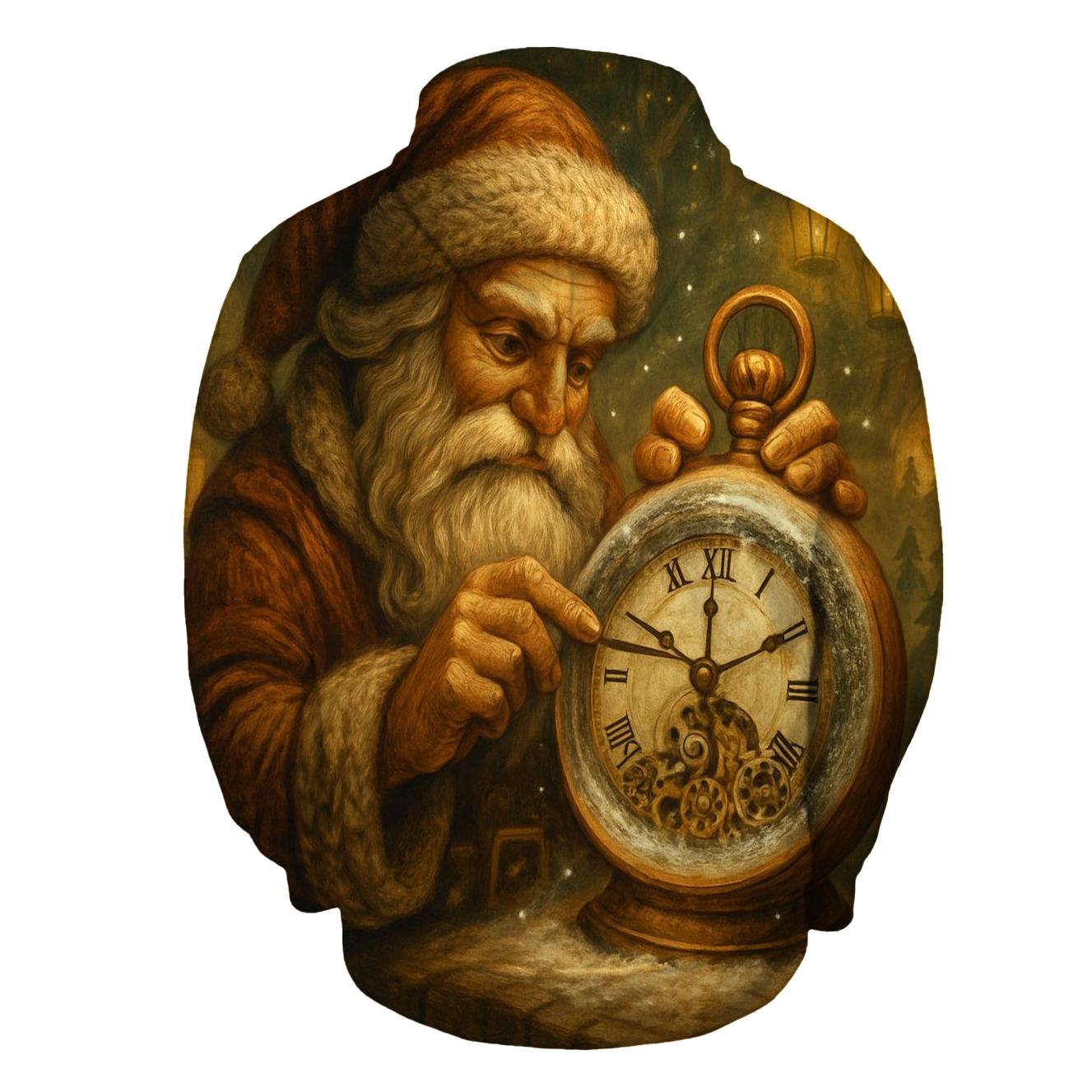 Frosted Workshop Clockmaker Santa premium hoodies