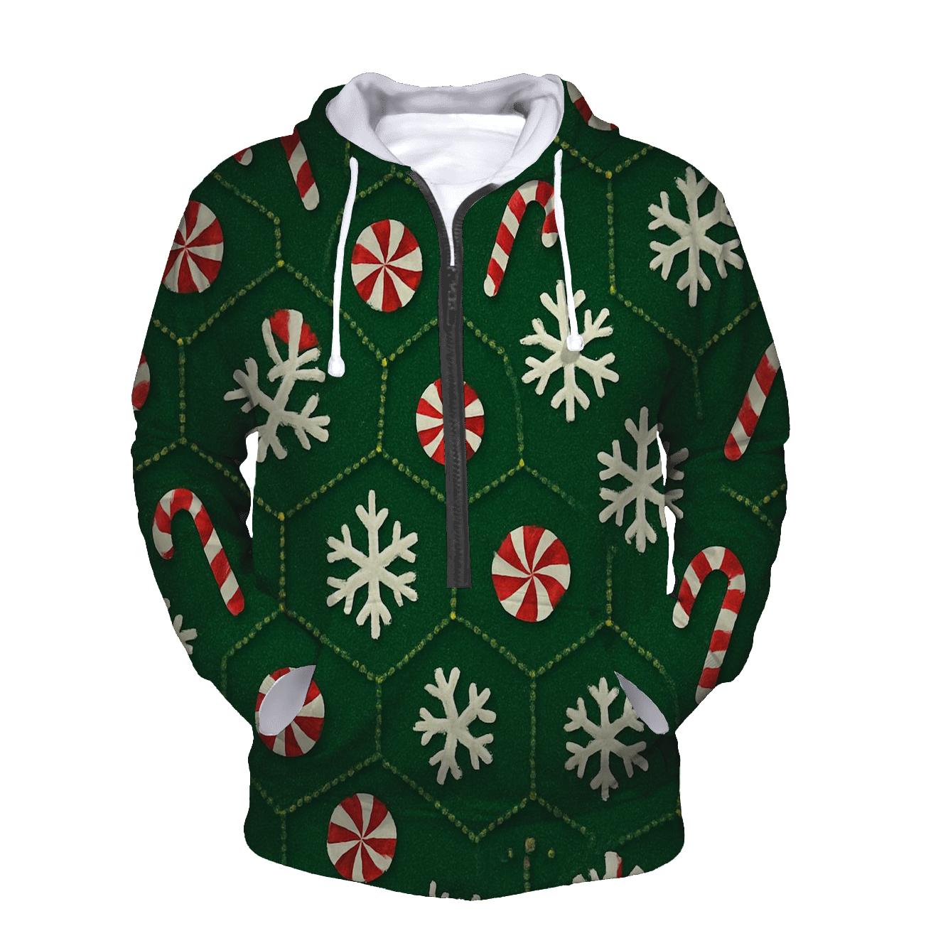 Peppermint Snowflake Hex Tessellation hoodies fashion