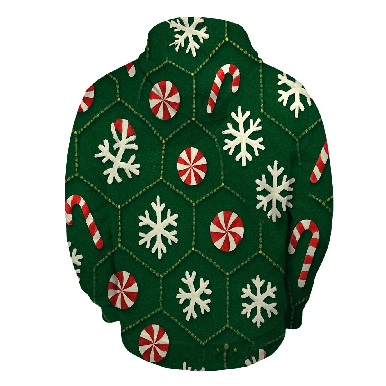 Peppermint Snowflake Hex Tessellation hoodies fashion