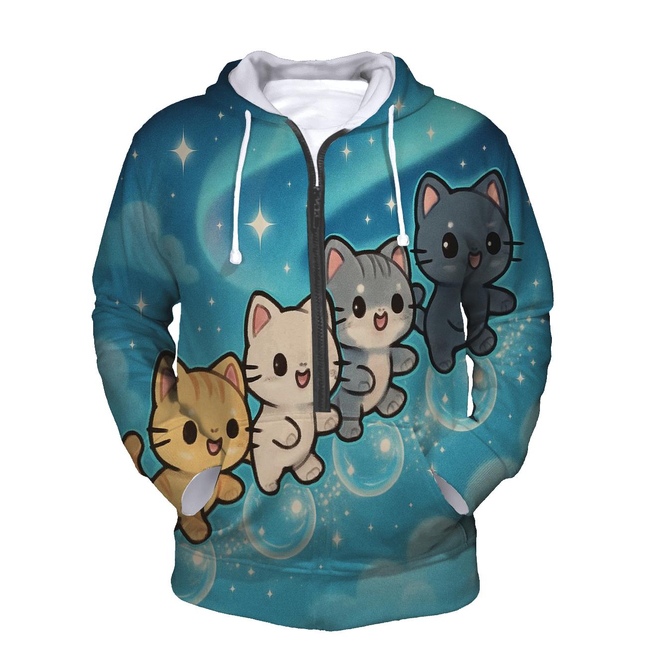 Aurora Bubble Parade Kittens custom hoodies